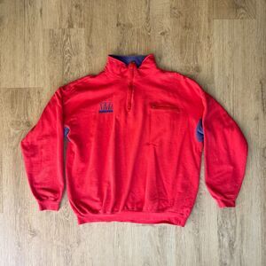Columbia G.I. Joe’s Red Fleece Pullover Quarter Zip Men’s XL Vintage 90s